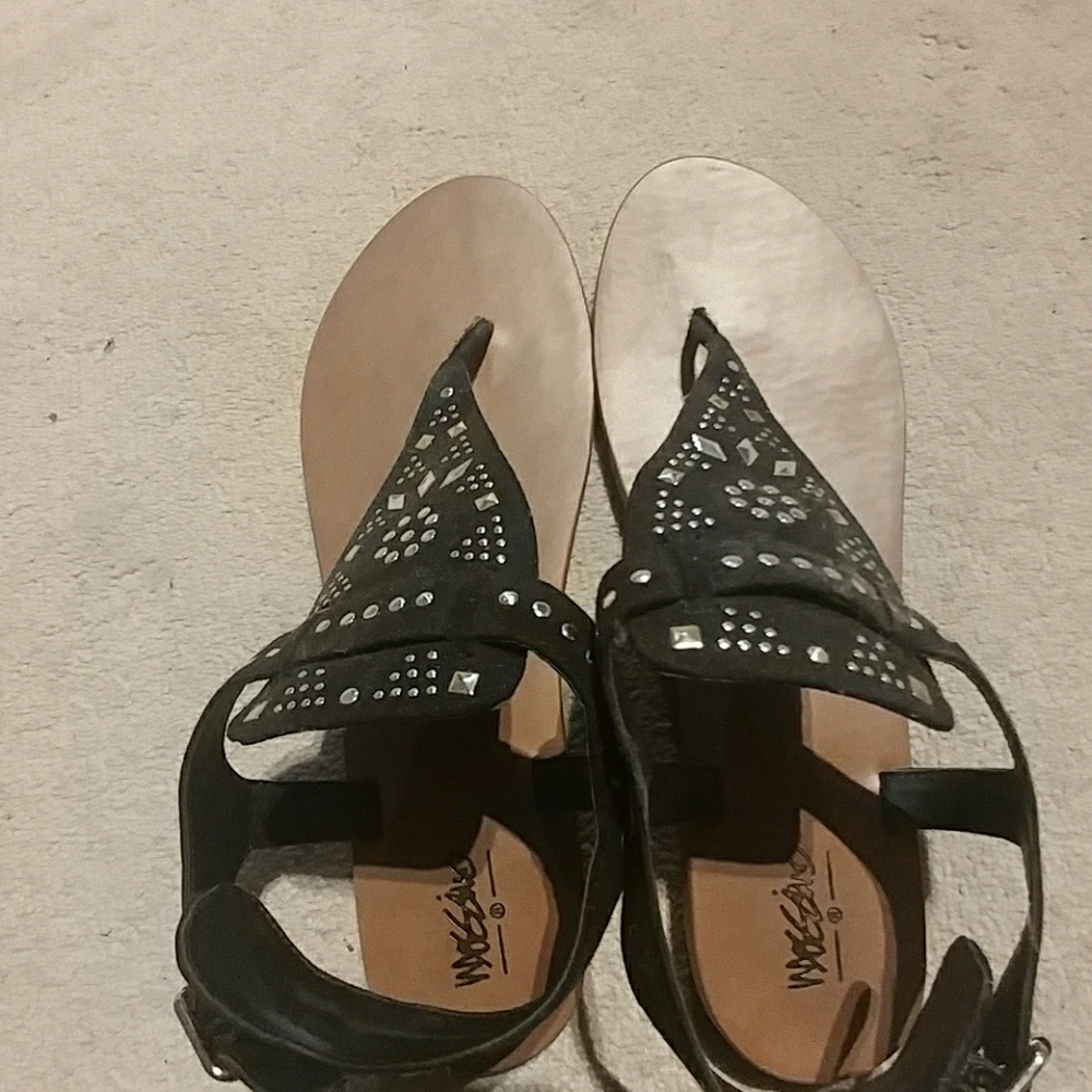 Black studded sandals